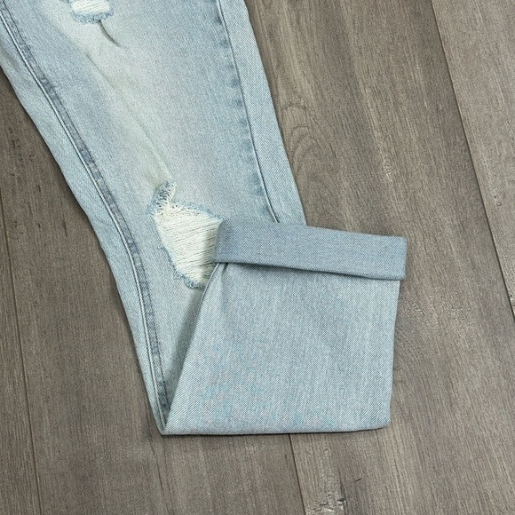 Women's Seven7 4 Small Jean Crop Destroyed Jeans Blue Stretch Rolled Hem NWT - Picture 9 of 13